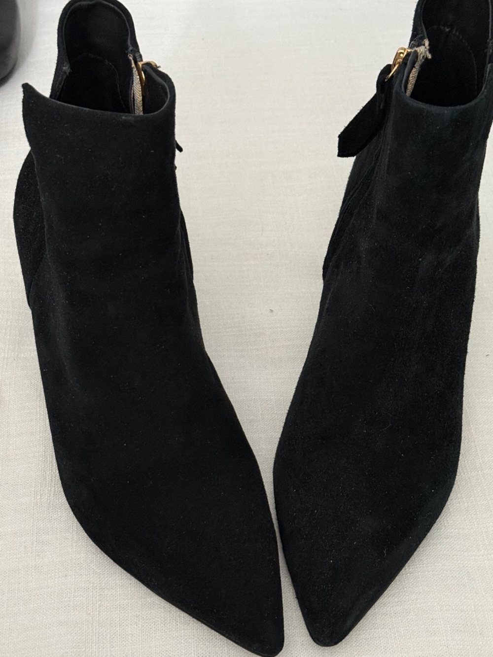 Boden Black Suede Ankle Boots Booties Size 40 (US 9) Pointed Toe